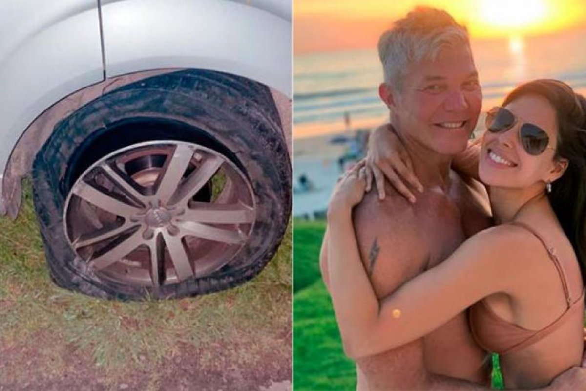 A Barby Franco le explotó una rueda en la ruta y Fernando Burlando fue a auxiliarla