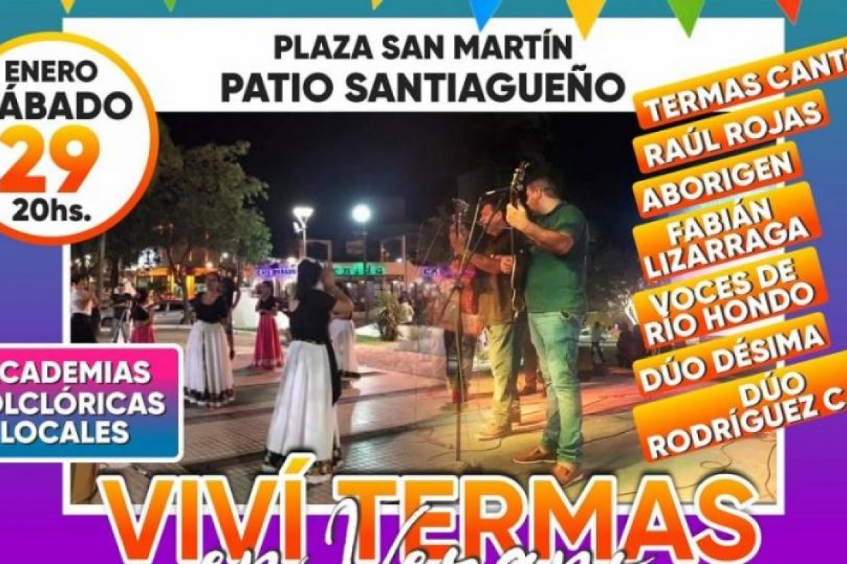 ESTE SÁBADO FIESTA DEL FOLCLORE EN NUESTRO PATIO SANTIAGUEÑO EN PLAZA SAN MARTÍN