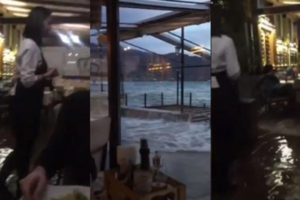 Insólito: estaban en una cita romántica y el restaurante empezó a inundarse