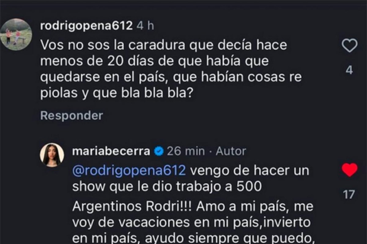 María Becerra responde a críticas por sus vacaciones en Finlandia