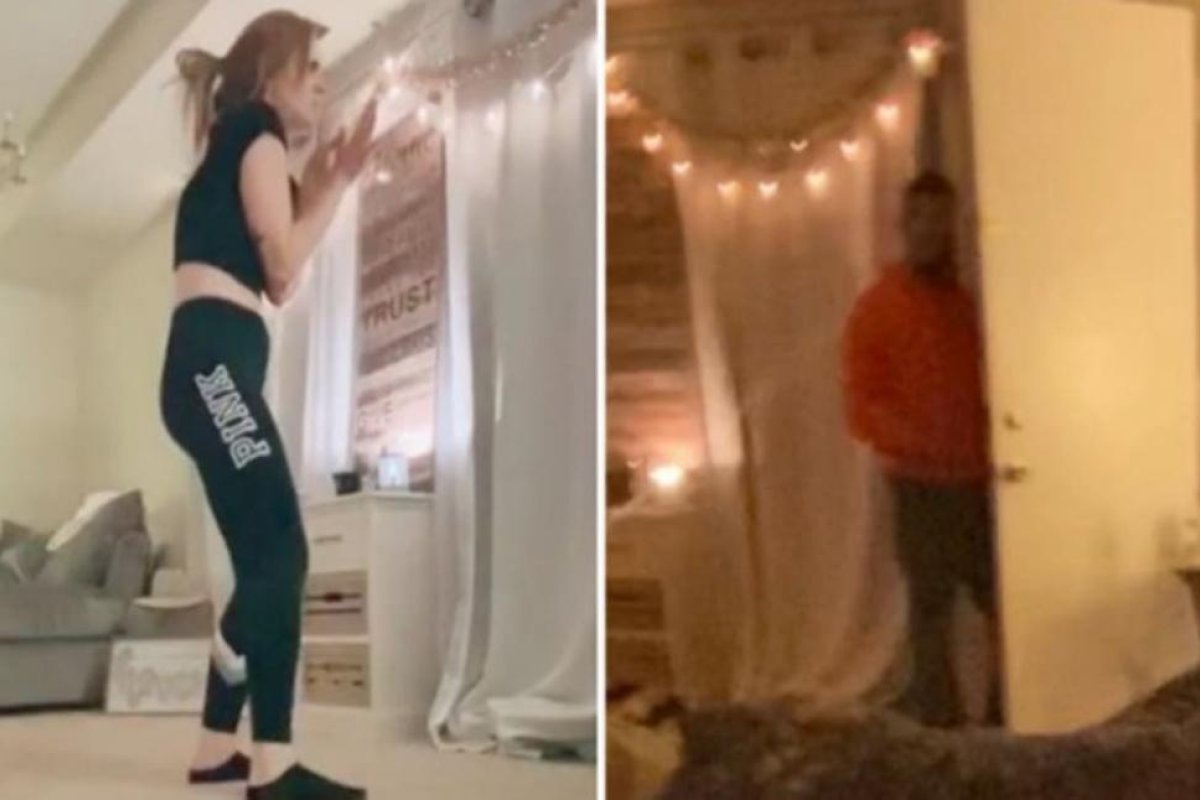 TikTok: el aterrador momento en que un acosador irrumpe en la casa de una mujer