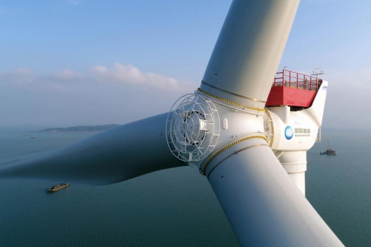 Así serán dos colosales aerogeneradores de 16 megavatios que planean desplegar en el mar de la China Meridional