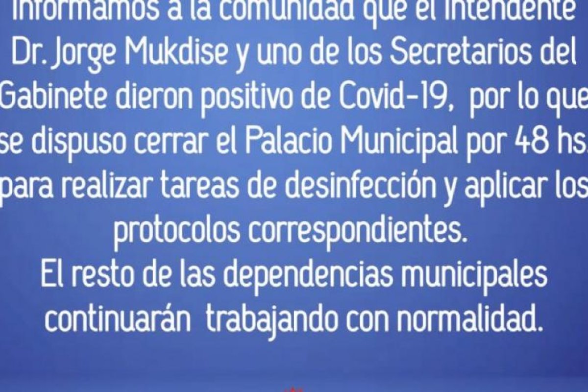 Por COVID-19 cierran por 48 hs la Municipalidad de Las Termas de Río Hondo