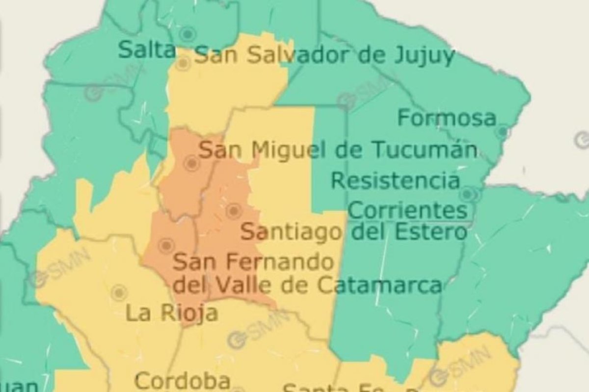 Alerta naranja en Santiago del Estero por tormentas severas inminentes