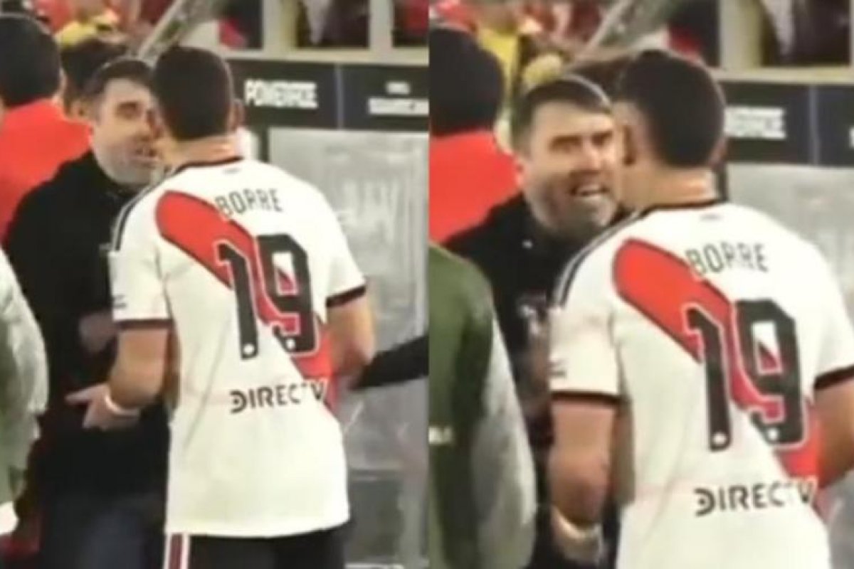 Intenso intercambio entre Coudet y Santos Borré en la Copa Sudamericana
