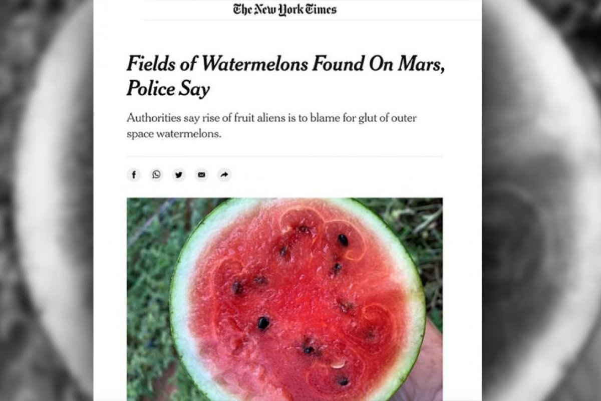 The New York Times anuncia el descubrimiento de sandías en Marte que "saben bien" y luego elimina el artículo