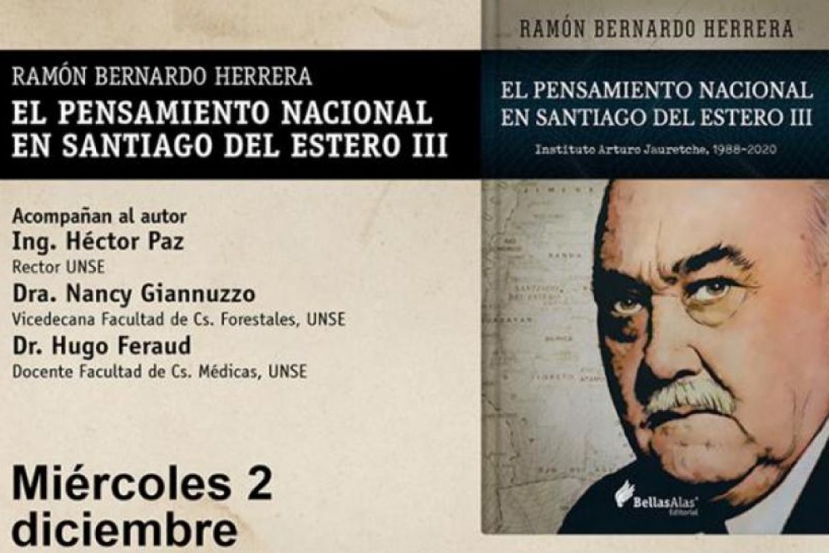 Presentarán el libro “El Pensamiento Nacional en Santiago del Estero, volumen 3”