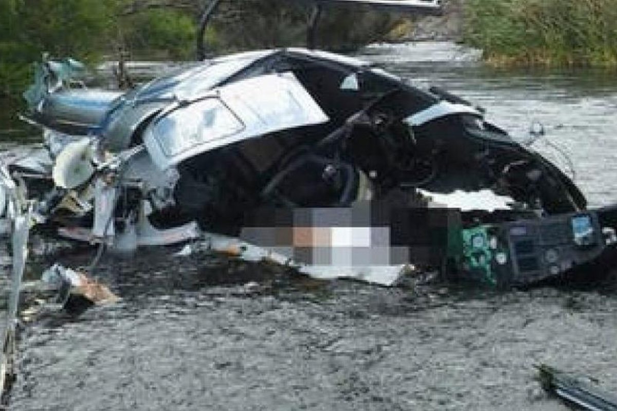 El helicóptero de Brito cayó al impactar con el cable de la tirolesa