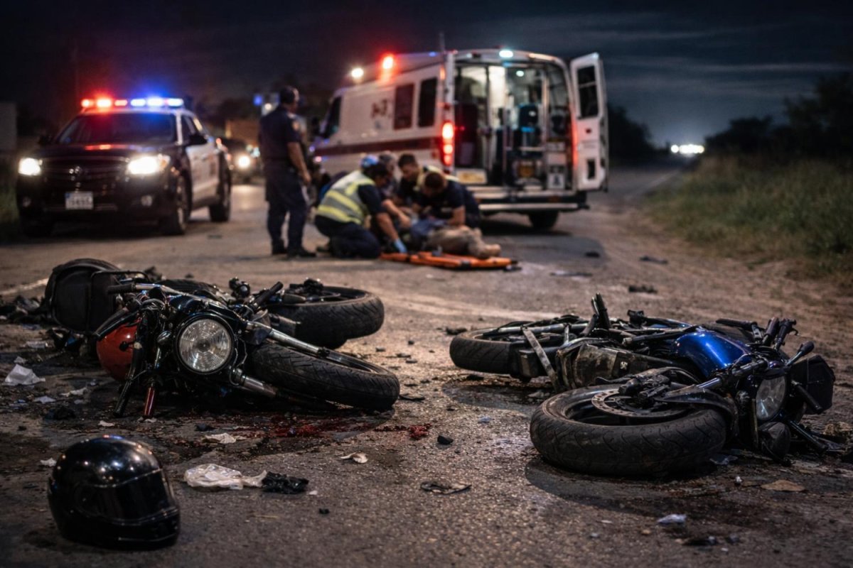 Los Nuñez: Accidente de tránsito entre motocicletas deja cuatro menores heridos, siendo tres de gravedad