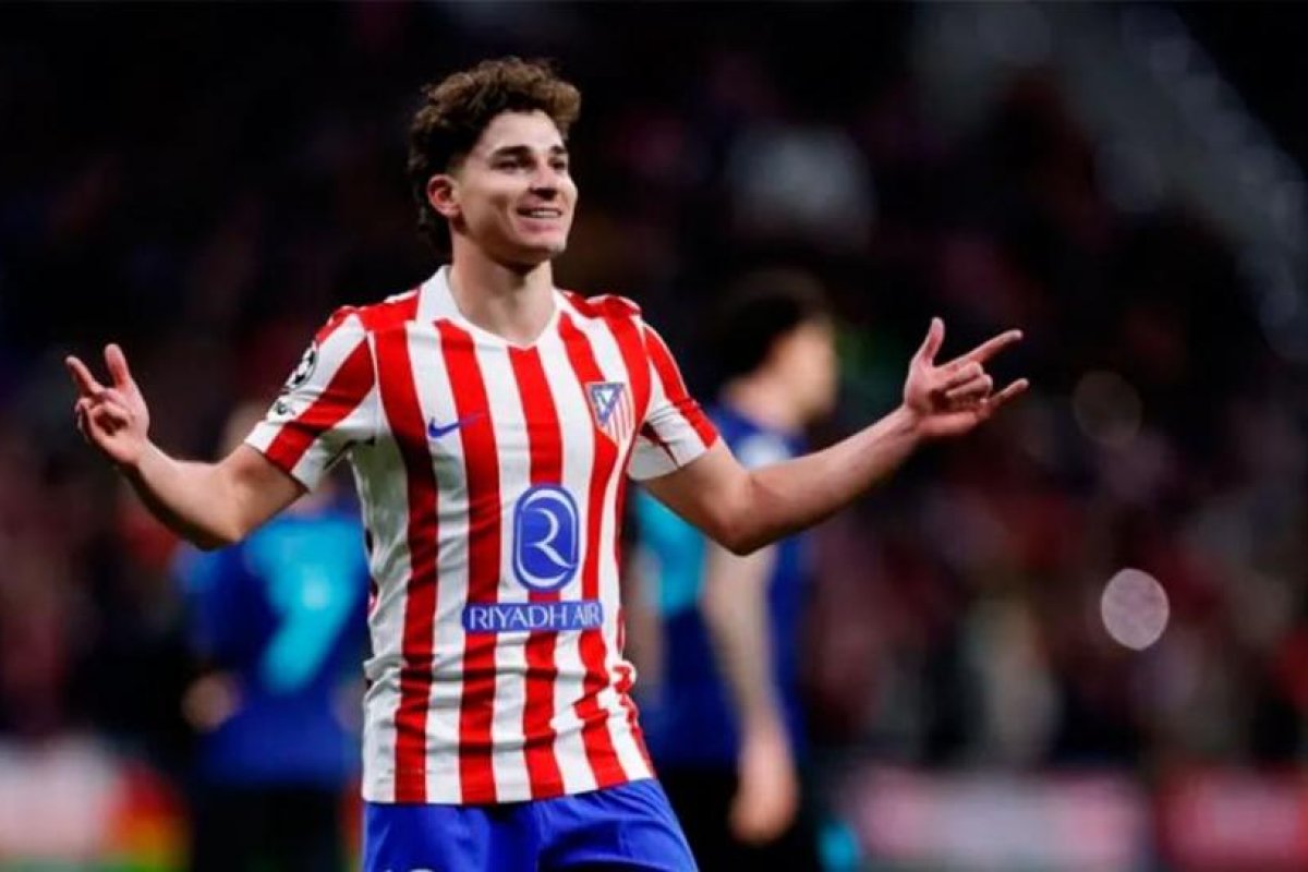 Julián Álvarez celebra su primer gol en 2026 con Atlético de Madrid