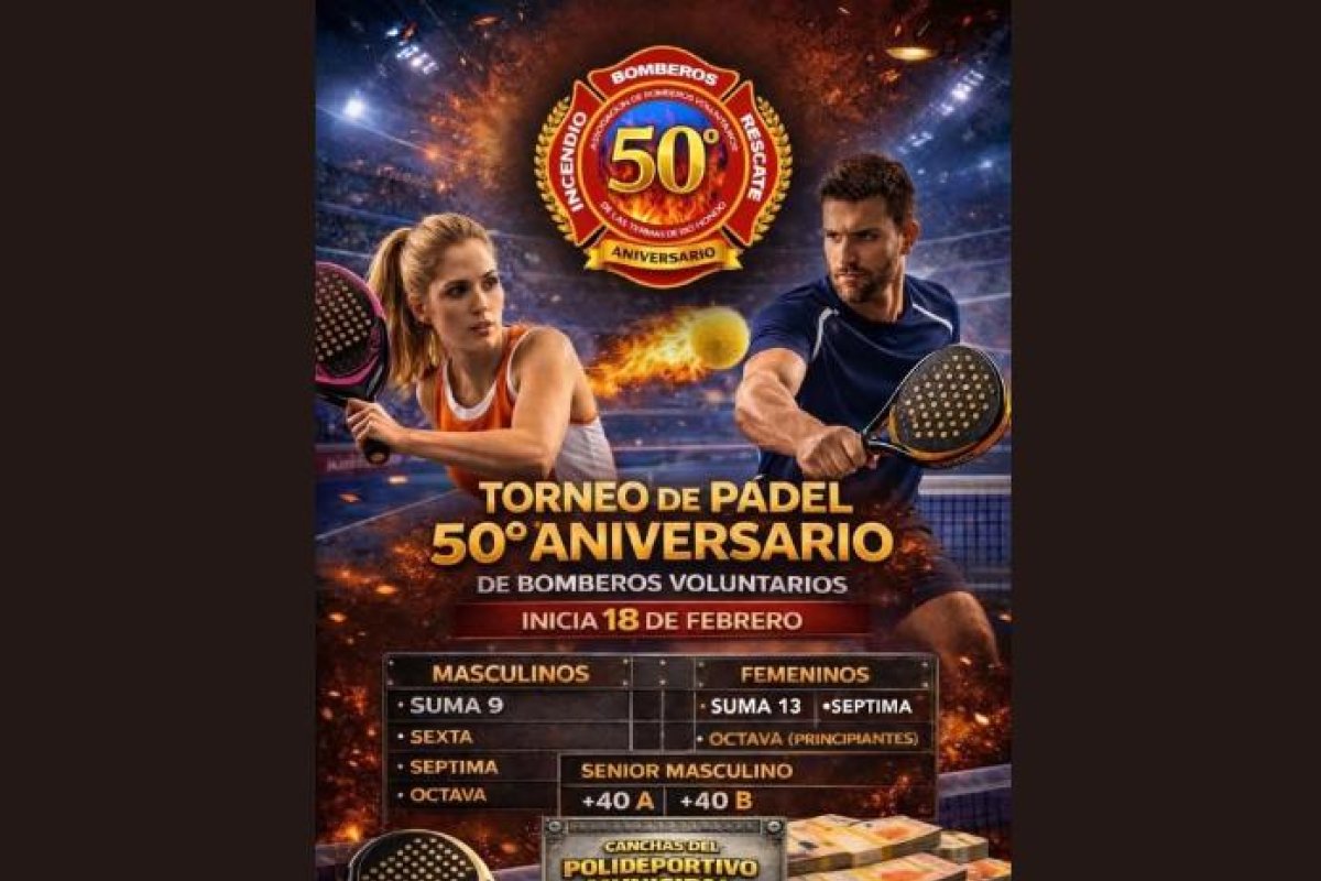 Torneo de pádel por el 50° aniversario de Bomberos Voluntarios
