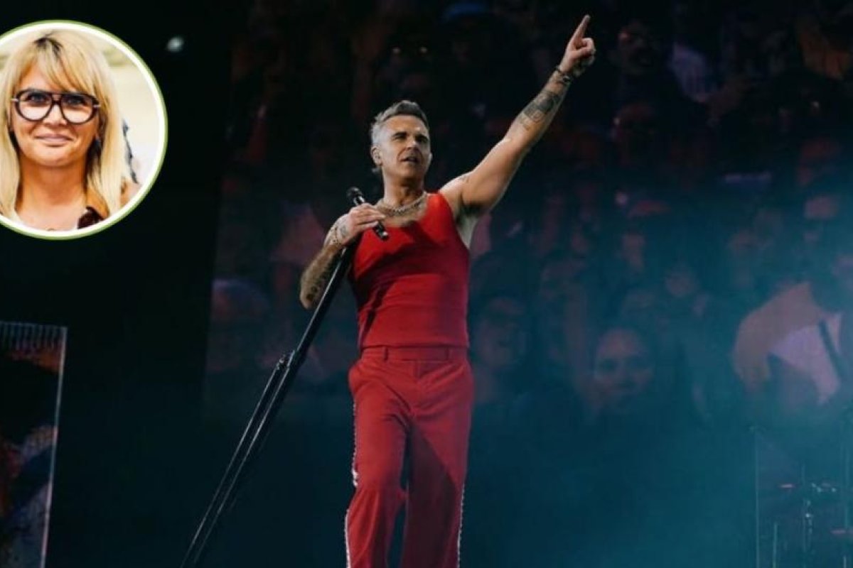 Robbie Williams provoca risas al aludir a Amalia Granata en su recital