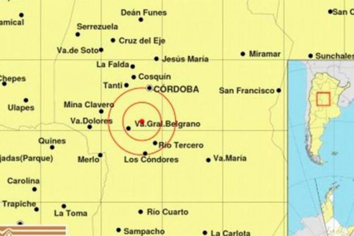 Un sismo despertó a los cordobeses esta madrugada