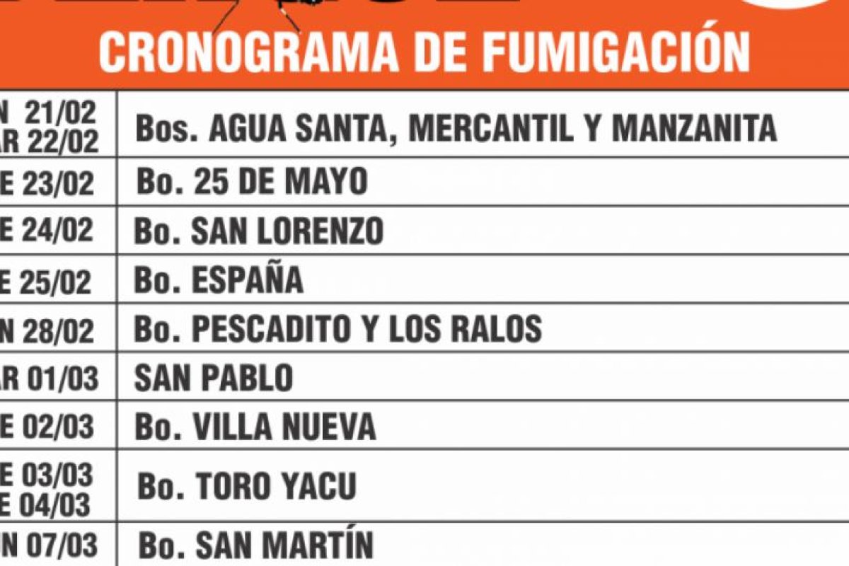 EL MUNICIPIO IMPULSA UNA IMPORTANTE CAPAÑA DE FUMIGACIÓN BARRIAL CONTRA EL DENGUE