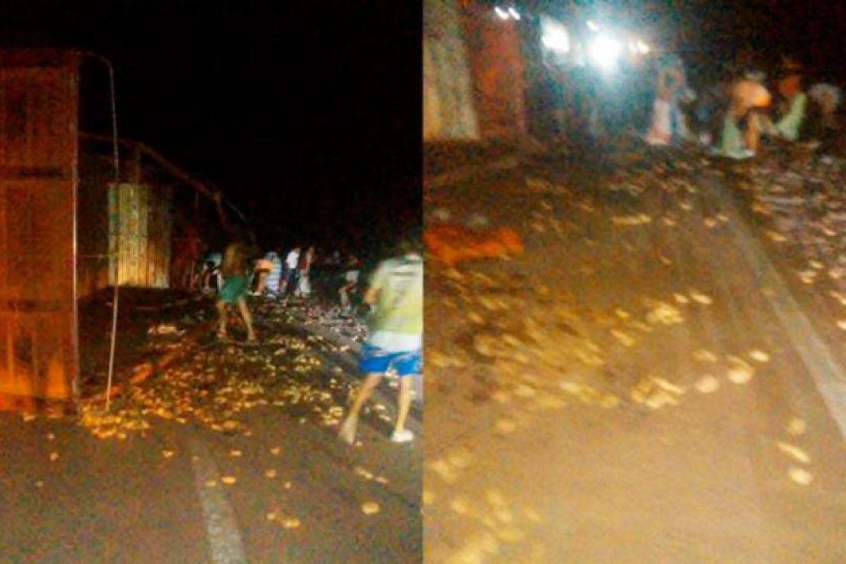 Camión cargado con papas volcó sobre ruta 34