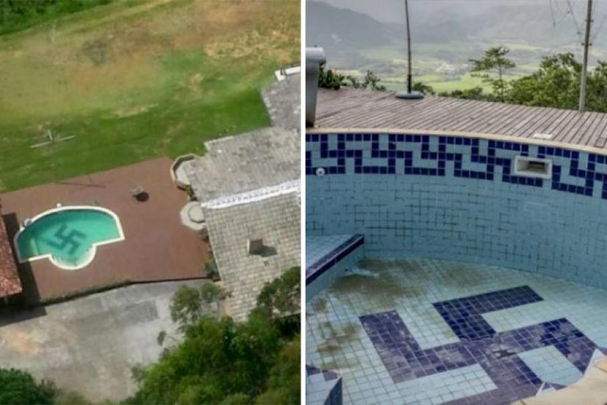 Obligan a un profesor brasileño a reformar su piscina para ocultar una esvástica gigante en el fondo