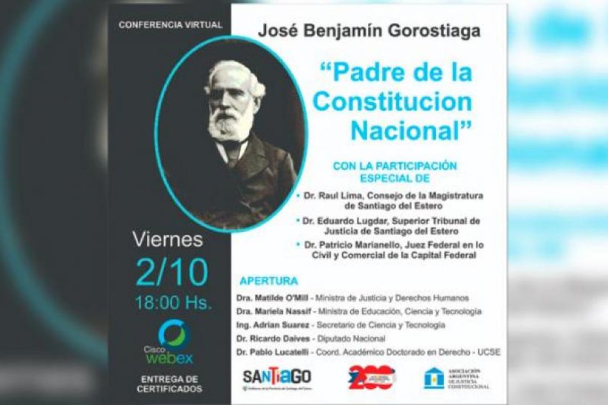 Invitan a conferencia virtual sobre Benjamín Gorostiaga