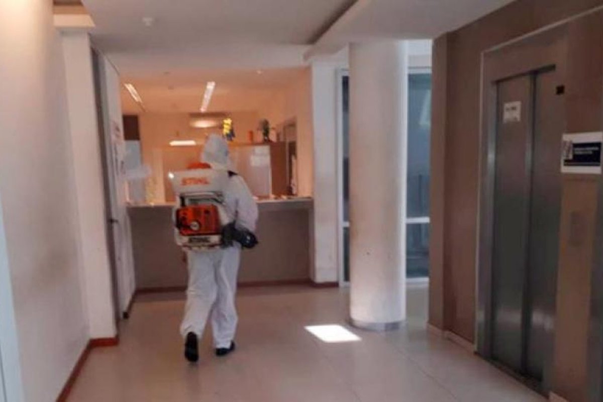 Desinfectaron las instalaciones del Centro Judicial Termas de Río Hondo