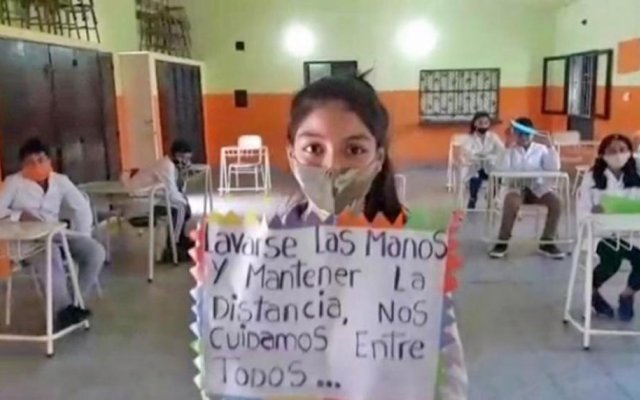 Villa Río Hondo: Alumnos de la Escuela Nº 2 Juan Bautista Alberdi  brindaron mensaje para generar conciencia