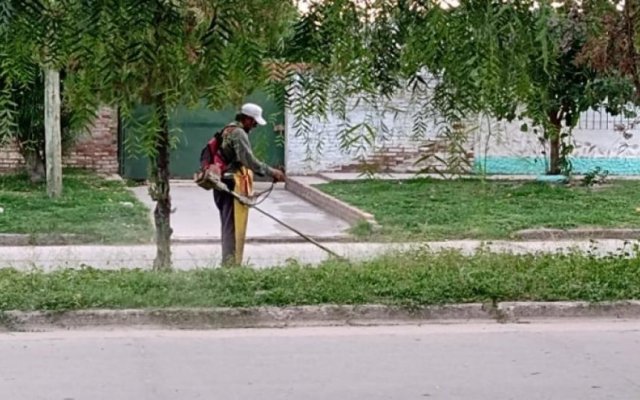 Barrio Sector el Alto: Realizan tareas de poda correctiva y desmalezado en plazas y espacios verdes