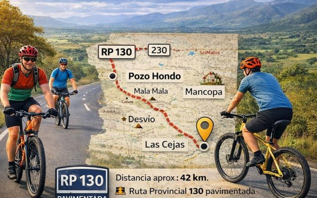 Se realizará una travesía en bicicleta entre Pozo Hondo y Las Cejas
